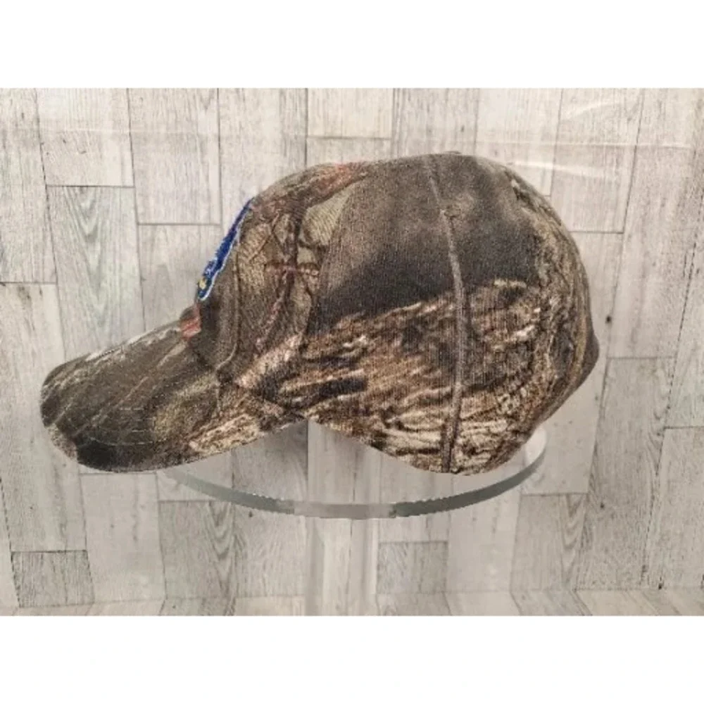 Kansas Jayhawks KU Hat Fan Favorite Mossy Oak Camo Adjustable Cap Mens NEW